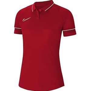 NIKE Dri-Fit Academy Poloshirt voor dames, rood/wit/rood/wit/rood/wit, maat XL