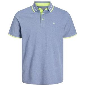 JACK&JONES PLUS Polo Jjepaulos SS Noos Pls Chinobroek voor heren, Kobalt glanzend - Details: neon