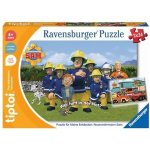Ravensburger tiptoi puzzel 00139 voor kleine ontdekkers: Brandweerman Sam, kinderpuzzel voor kinderen vanaf 4 jaar, voor 1 speler