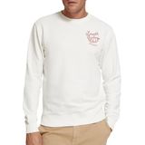 Scotch & Soda Sweatshirt met print op de linkerborst Trainingspak voor heren, Swan 6870