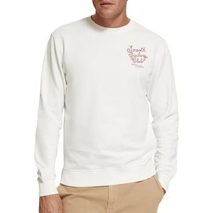 Scotch & Soda Sweatshirt met print op de linkerborst Trainingspak voor heren, Swan 6870