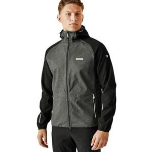 Arec III Windbreaker Walkingjas voor heren, met capuchon, zwart (Ash Marl/Zwart)