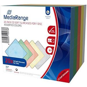 MediaRange Verpakking met 20 cd-hoesjes in verschillende kleuren