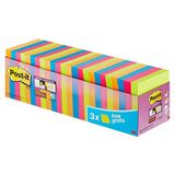 Post-It 712520 Super Sticky herpositioneerbare notitieblokjes, blauw/geel/roze/oranje, 76 x 76 mm, neon, 24 stuks