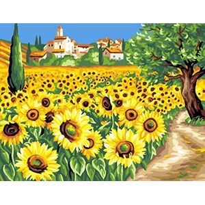 L'Art en la Manière Schilderij met zonnebloemen, 30 x 40 cm, verschillende kleuren