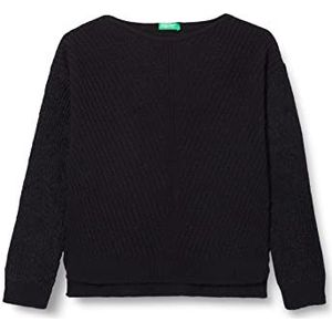 United Colors of Benetton Pullover met lange mouwen en ronde kraag, meisjes, zwart 700, S, Zwart 700