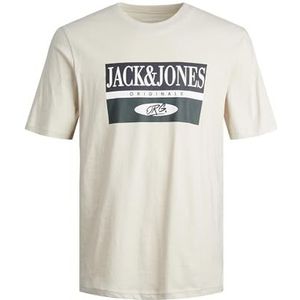 JACK & JONES Jorarthur T-shirt voor heren, Ss Crew Neck Sn Polo, Lichtbeige