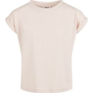 Urban Classics Meisjes T-shirt van biologisch katoen met overgesneden schouders, Girls Organic Extended Shoulder Tee, verkrijgbaar in 8 kleuren, maten 110/116-158/164, Roze