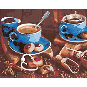 Zuty 1012210 schilderen op nummer voor koffiekopjes blauw 40 x 50 cm zonder spieraam