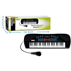 WS - Synthesizer - 49 Toetsen - Teens - 610600 - 66 cm - Zwart - Ideaal voor Beginners - Muziek - Instrument - IZZY - Piano Initiation - Amateurmuzikant -USB-kabel inbegrepen - Microfoon