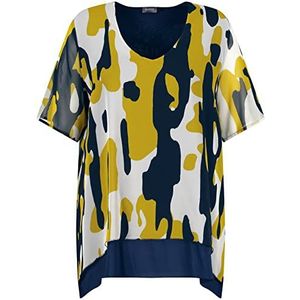 Samoon 271030-26122 T-shirt dames, Blauw motief