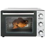 Bestron Grill Bakoven met draaispit, mini-oven met 31 L, 1500W, rvs / zwart
