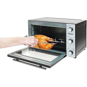 Bestron Grill Bakoven met draaispit, mini-oven met 31 L, 1500W, rvs / zwart