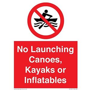 Bord ""No Launching Canoes, kajaks of opblaasbaar"" - 150 x 200 mm - A5P