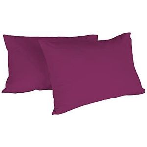 Italian Bed Linen Max Color Paar kussenslopen, 100% katoen, fuchsia, 52 x 82 cm