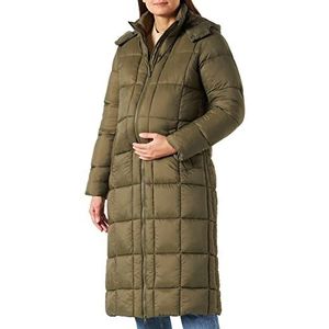 Cream Vrouwen Long Padded Jacket Coat Hooded Dames, Sea Turtle, 36, Sea Turtle