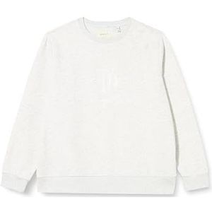 GANT Sweat-shirt à col en C Reg Tonal Shield pour femme, Gris pâle, XL