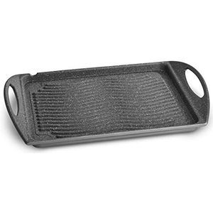 Lagostina Speciale anti-aanbakplaat voor gas en oven van gegoten aluminium, 34 x 26 cm, grill en grill, ergonomische hulzen