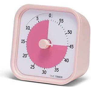TIME TIMER MOD - 60 minuten visuele timer - studiegereedschap voor schoolbenodigdheden thuis, timer voor kinderbureau, kantoor en vergaderingen met stille werking (pioenroos)