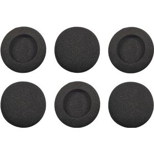 cyclingcolors 6X Foam Micro Headset Audio Computer Winddicht Gaming Oor Bescherming Microfoon Oortelefoon Headset Filter Zwart, 60mm