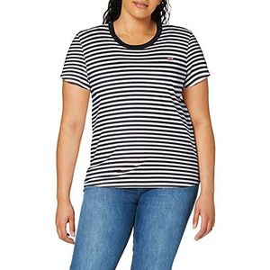 Levi's Perfect Tee dames T-Shirt, Raita Stripe Caviar, XL