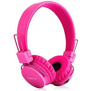 Termichy Bluetooth hoofdtelefoon voor kinderen, met 93 dB volumeregeling, opvouwbaar, licht, draadloze hoofdtelefoon met audiokabel, draadloze hoofdtelefoon, muziekvrijgavepoort, ingebouwde microfoon (roze)