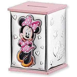 Valenti & Co - Disney Baby - Minnie - Kleurrijke zilveren spaarpot voor kinderen, cadeau-idee voor meisjes