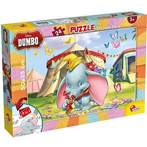 Lisciani - Disney puzzel Dumbo - puzzel 24 stukjes - dubbelzijdig - achterkant om te kleuren - educatief spel - vanaf 3 jaar