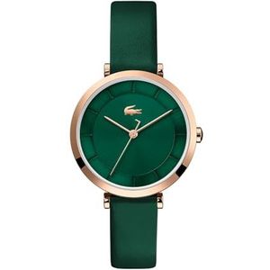 Lacoste Analoog kwartshorloge voor dames met groene leren band - 2001138, Groen, Riem