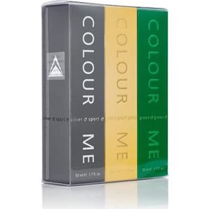 Colour Me Silver Sport/Gold Homme/Green - Fragrance for Men - 50ml Eau de Toilette, by Milton-Lloyd