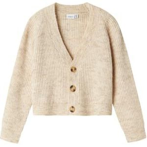 NAME IT Nkfholly Boxy Cardigan en tricot cardigan pour fille, Pure cachemire., 134