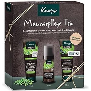 Kneipp Trio cadeauset voor mannen, gezichts- en baardcrème (50 ml), gezichts- en baardwasgel (75 ml) en douche (75 ml), ideaal als cadeau voor mannen