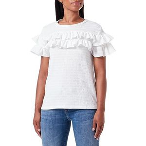 Koton T-shirt à manches courtes Hidden Button pour femme, Blanc (000), 40