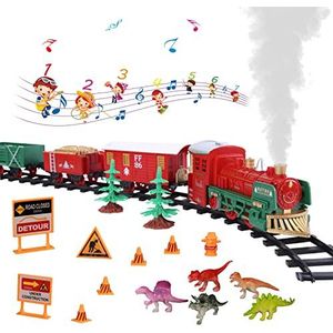 Elektrische spoorwegset voor jongens en meisjes, kerstspoorweg speelgoedset - klassiek speelgoed met stoomlocomotief - verjaardagscadeau kerstcadeau voor kinderen 3 4 5 6 7+