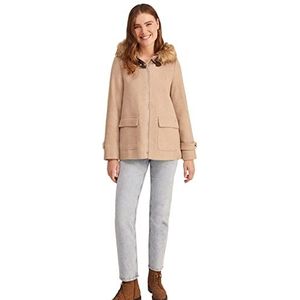 Springfield Korte jas met capuchon, bont, voor dames, lichtbruin, 44, Lichtbruin