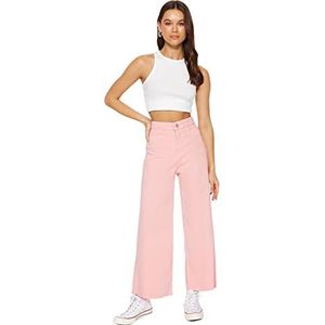 Trendyol Pantalon en jean taille haute coupe skinny pour femme, poudre, 38