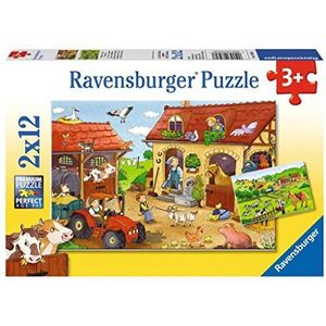 Ravensburger Kinderpuzzel - 07560 Vlees op het hof - puzzel voor kinderen vanaf 3 jaar, met 2 x 12 delen