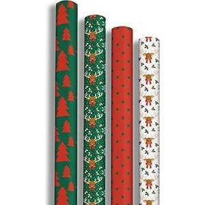 Clairefontaine 202060AMZC cadeaupapier, karton met 12 rollen – papier Excellia 80 g – afmetingen: 2 x 0,70 m – motief: ""vlokken"", kerstfeesten