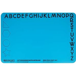 Westcott E-16815 Knutselmat, antislip, siliconen, hittebestendig, 304 x 454 mm, DIN A3, flexibel, oprolbaar, blauw