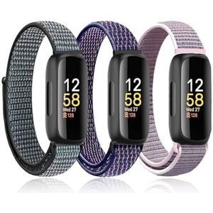 Ecogbd Nylon reservearmband, compatibel met Fitbit Inspire 3/Inspire 2/Inspire/Inspire HR/Ace 3/Ace 2, verstelbare ademende sporthorlogeband, zachte stof, voor dames en heren, Nylon