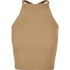 Urban Classics Débardeur pour femme en tricot côtelé à dos croisé Disponible dans de nombreuses couleurs Tailles XS à 5XL, Beige union, M
