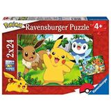 Pikachu en zijn vrienden puzzel (2x24 stukjes)