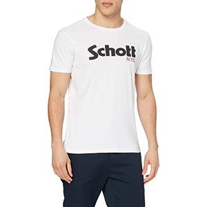 Schott NYC Heren T-shirt, Wit.