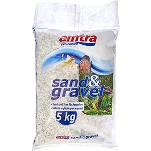 AMTRA GHIAIA Aquariumgrind natuur, decoratieve bodem, grove korrel, wit, grootte 4-8 mm, formaat 5 kg