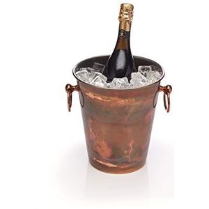 BarCraft Champagne-emmer, wijnfleshouder van roestvrij staal met koperen afwerking, inhoud 4,9 liter, 24 x 20,5 x 23 cm, 1 stuk