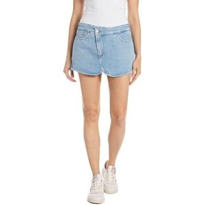 Replay Jeansshort voor dames van katoen, Lichtblauw 010