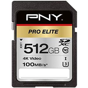 PNY Pro Elite Sdxc Card 512GB klasse 10 UHS-I U3 100 MB/S