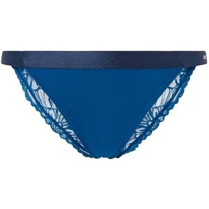 Pepe Jeans Sous-vêtements style bikini en dentelle pour femme, Bleu (bleu foncé), L