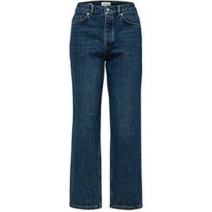 SELECTED FEMME Vrouwelijke regular fit jeans | hoge taille, denim middenblauw