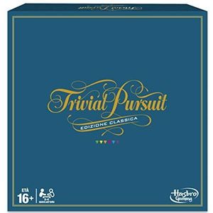 Hasbro Gaming C1940103 Trivial Pursuit, vanaf 16 jaar, voor 2 tot 4 spelers (Italiaanse versie) eenvoudig blauw